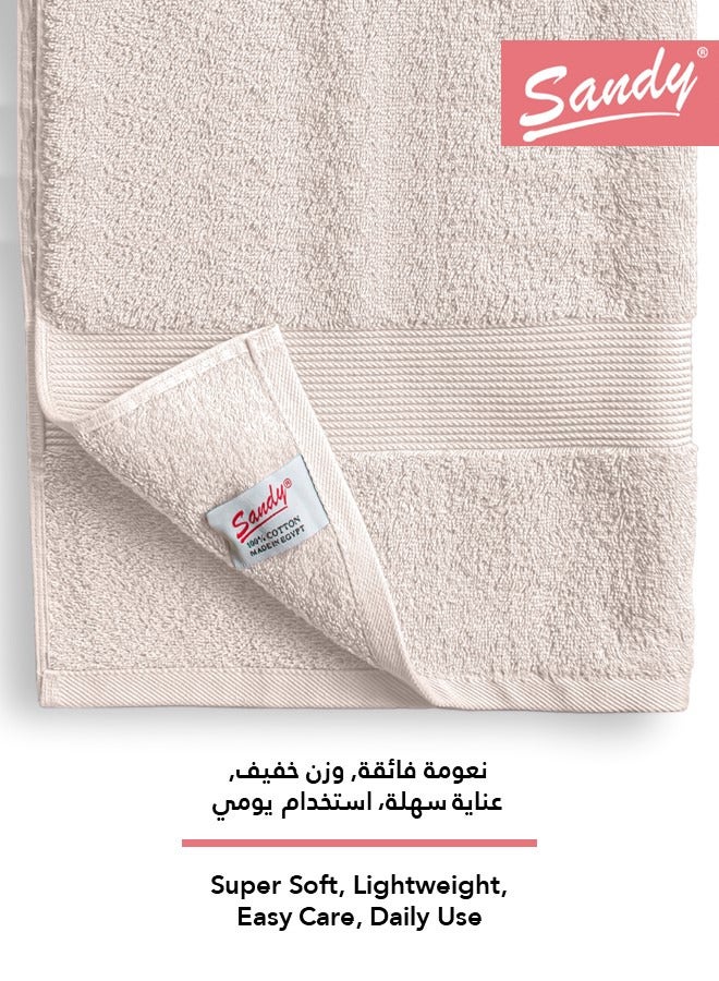 ساندي طقم مناشف حمام كبيرة جدا ساندي بجودة الفنادق قطن 100% صنعت في مصر، ناعمة وسريعة الجفاف وعالية الامتصاص (عبوة من قطعتين - 90×180 سم) - بيج - Image 3