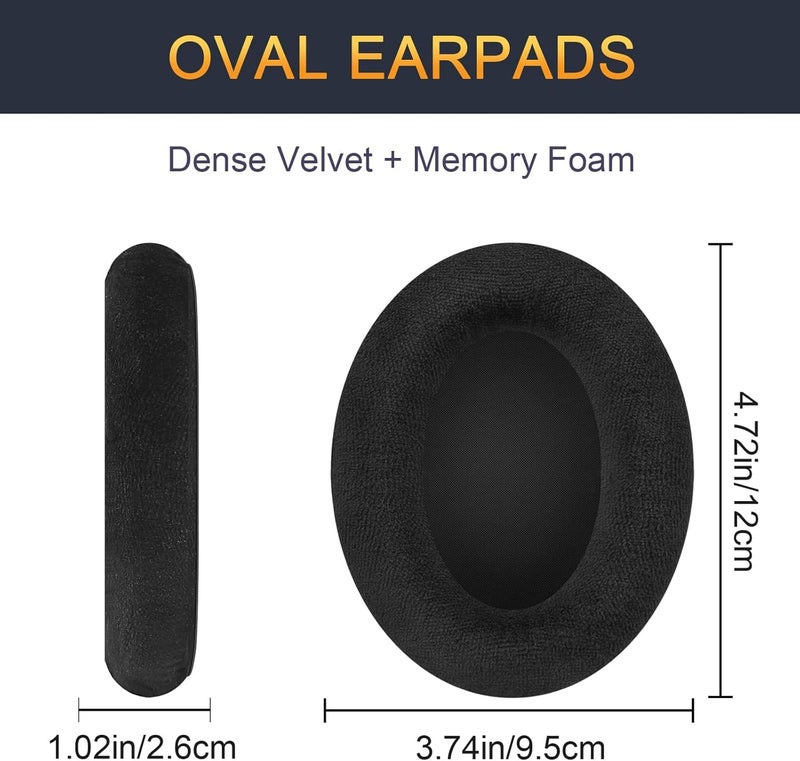 G GVOEARS Gvoears HD598 Ear Pads Cushions for Sennheiser HD598 HD598 Cs HD598SE HD 598 SR HD518 HD558 HD595 HD599 HD569 HD579 HD560s Headphones Earpads,Headset Ear Cushions Earmuffs Comfort Black Dense Velvet - Image 3