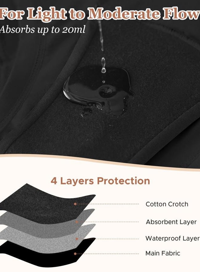 INNERSY Women's Period Boxers Underwear Leak Proof Menstrual Boy Shorts Panties 3-Pack, Black, L - Image 2