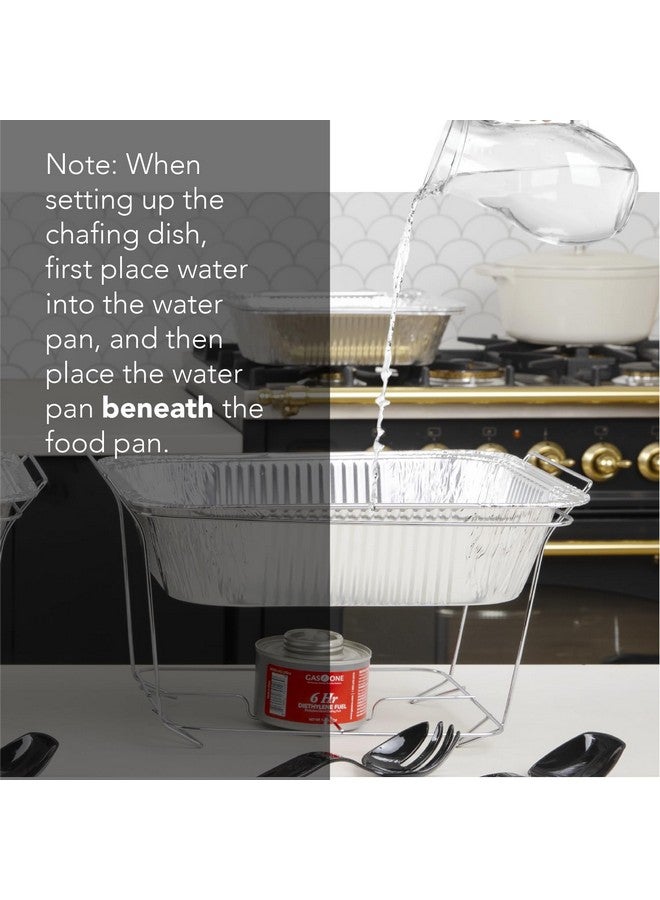 ألفا ليفينج مجموعة أطباق تسخين الطعام للاستخدام مرة واحدة من ألفا ليفينج، وسخانات طعام للحفلات، ومجموعة كاملة من علب الوقود لمدة 6 ساعات، ومقالي نصف الحجم، وصواني تدفئة (عبوة من 3 قطع) - Image 2