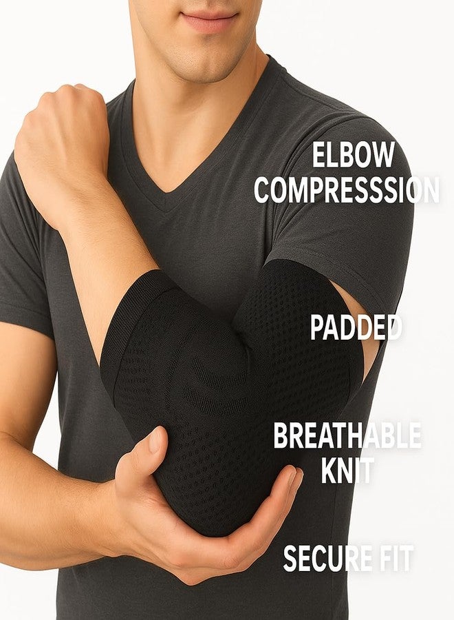 Dr Helix Unisex Black Elbow Brace (L) - Adjustable Support for Elbow Injuries, Tendonitis, & Pain Relief - Comfortable, & Lightweight - Ideal for Sports, Recovery, & Everyday Use - (Pack of - 1) - Image 3