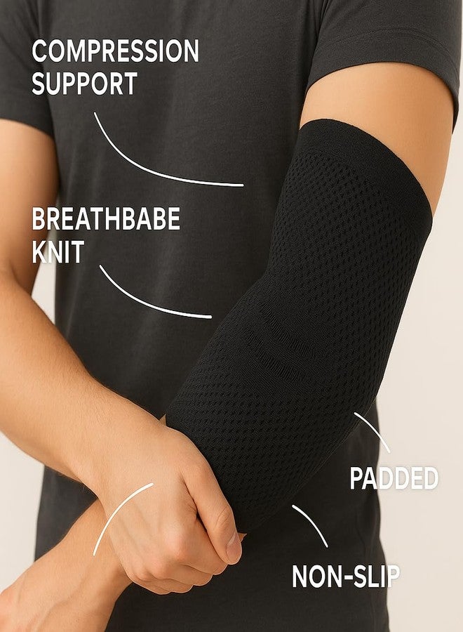 Dr Helix Unisex Black Elbow Brace (L) - Adjustable Support for Elbow Injuries, Tendonitis, & Pain Relief - Comfortable, & Lightweight - Ideal for Sports, Recovery, & Everyday Use - (Pack of - 1) - Image 5