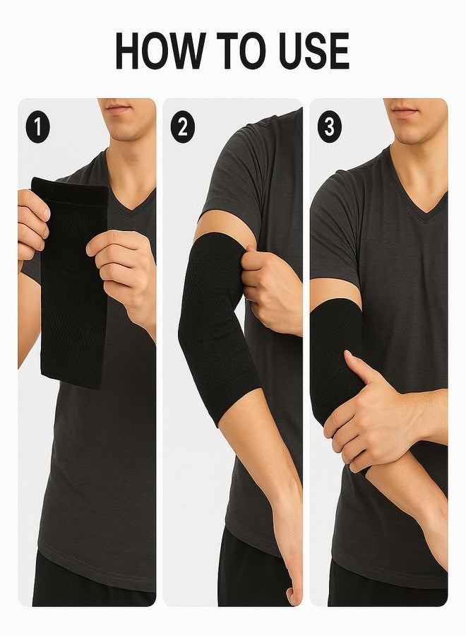 Dr Helix Unisex Black Elbow Brace (L) - Adjustable Support for Elbow Injuries, Tendonitis, & Pain Relief - Comfortable, & Lightweight - Ideal for Sports, Recovery, & Everyday Use - (Pack of - 1) - Image 2