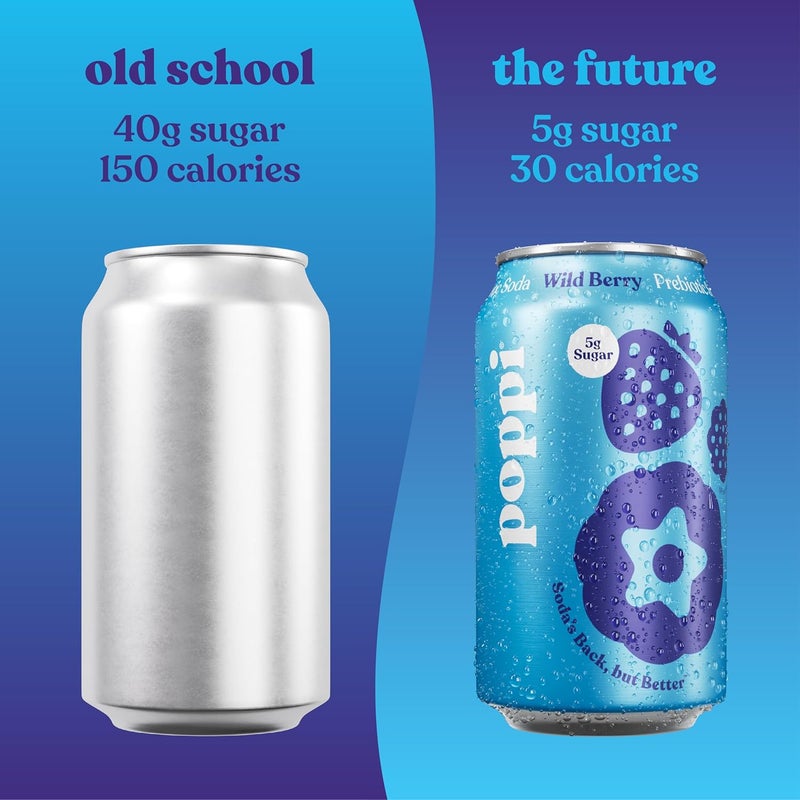 Poppi عبوة متنوعة من مشروبات بوبّي الغازية البروبيوتيك مع خل التفاح - 12 أونصة سائلة (عبوة من 12) - Image 5