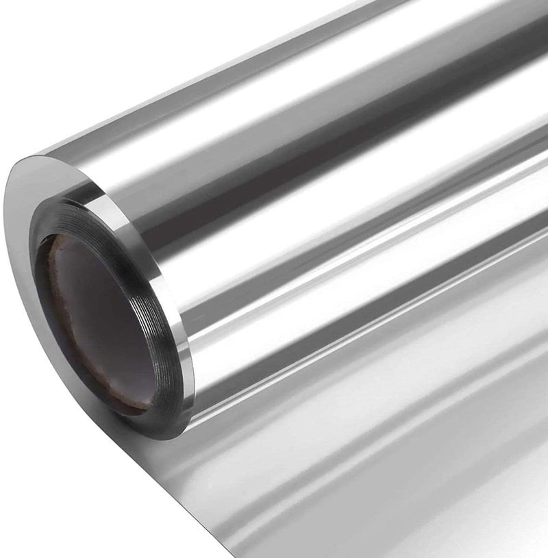 S-Sia Vendors-Good Purchase Good Care SIA VENDORS One Way Window Film Non Adhesive Window Tint for Home Daytime Privacy Mirror Reflective Anti UV Heat Control Sun Blocking Self Cling Film for Office Living Room Silver 20X96 Inch
