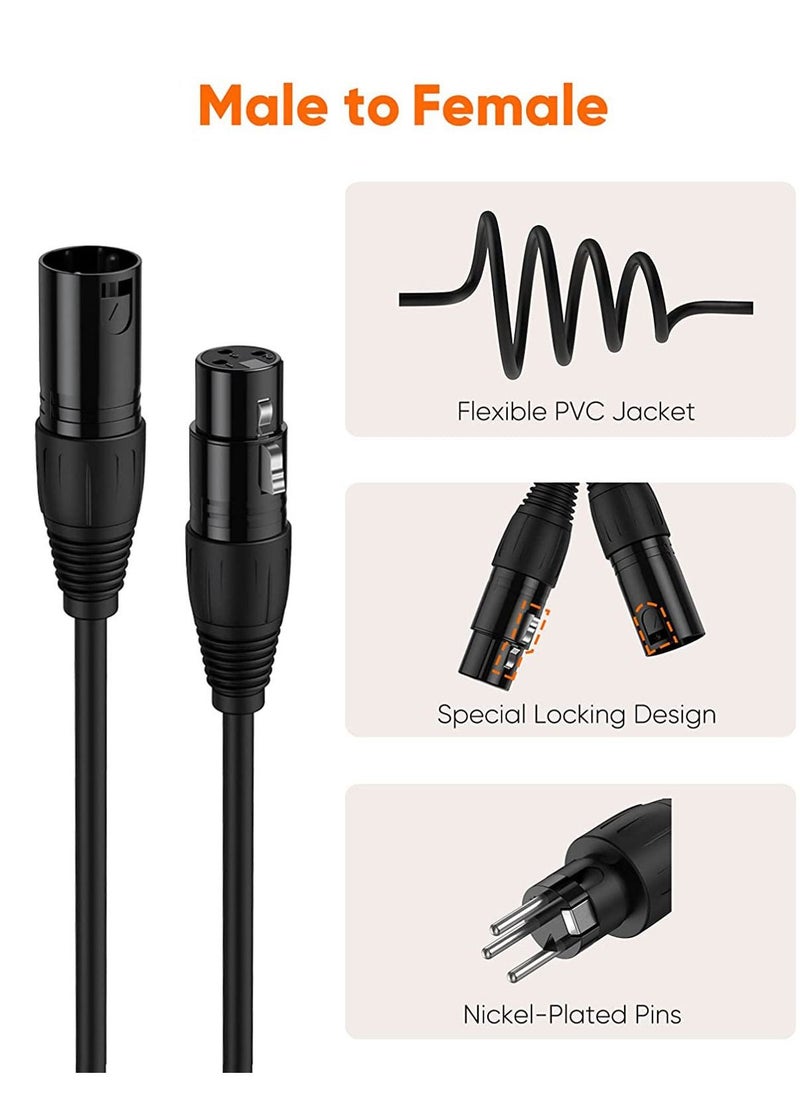Generic Cable Creation 10 Feet 3PIN Male to Female Balanced Microphone Cable Compatible with Recording Applications Mixers Speaker Systems DMX Lights  - Image 3