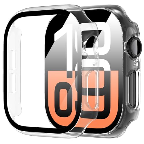 Diruite 2-Pack Apple Watch Series 11/10 46mm Case with Tempered Glass Screen Protector -Clear - Image 1