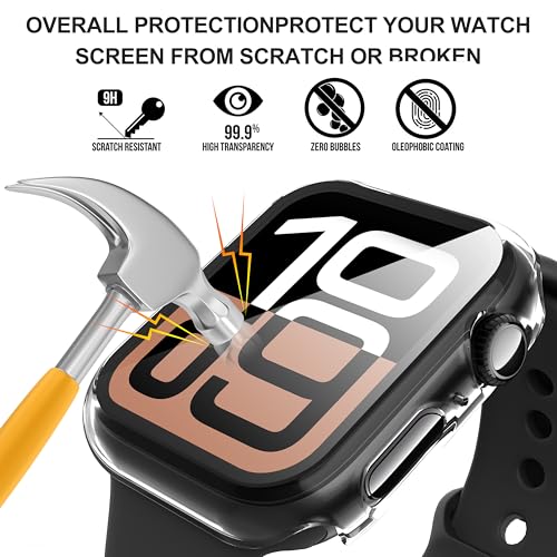 Diruite 2-Pack Apple Watch Series 11/10 46mm Case with Tempered Glass Screen Protector -Clear - Image 3
