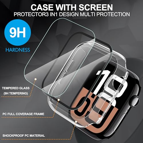 Diruite 2-Pack Apple Watch Series 11/10 46mm Case with Tempered Glass Screen Protector -Clear - Image 5