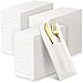 Chumia 150 Pack Disposable Dinner Pocket Linen Napkins Bulk with Builtin Flatware Pocket Prefolded Napkins for Silverware Wedding Dinner Party Restaurant Events 15 75 x 15 75 Inches - Image 1