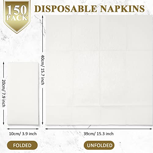 Chumia 150 Pack Disposable Dinner Pocket Linen Napkins Bulk with Builtin Flatware Pocket Prefolded Napkins for Silverware Wedding Dinner Party Restaurant Events 15 75 x 15 75 Inches - Image 5