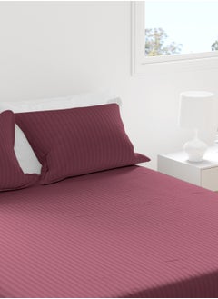 King Striped Fitted Sheet with 2 Pillow Case 200 x 200 Cm Maroon - pzsku/ZEDBCC6D3760AEFEB3271Z/45/_/1727177341/2b8feda5-d19d-4738-96c1-ef747a149faf