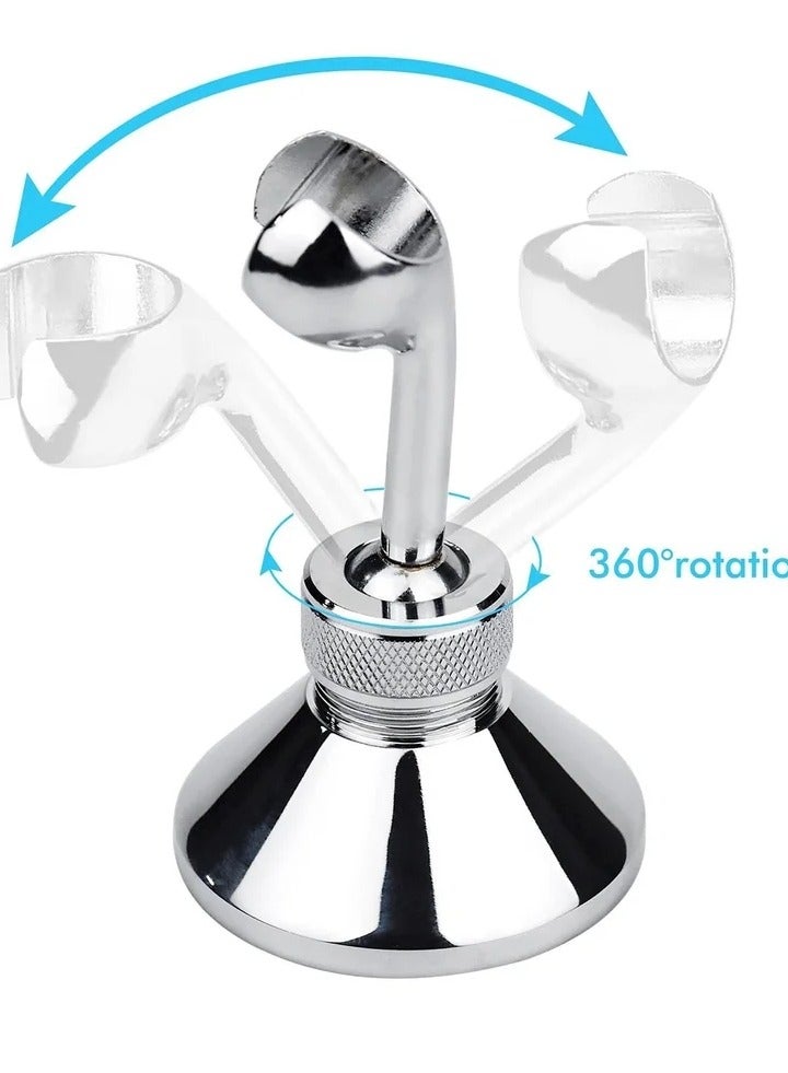 Shower Head Holder, Adjustable Removable Wall Bracket Zinc Alloy Bathroom Wand Mounted with Screw for Standard Handheld Hose - Image 3