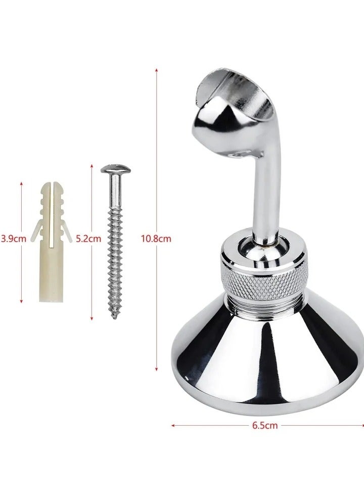 Shower Head Holder, Adjustable Removable Wall Bracket Zinc Alloy Bathroom Wand Mounted with Screw for Standard Handheld Hose - Image 5