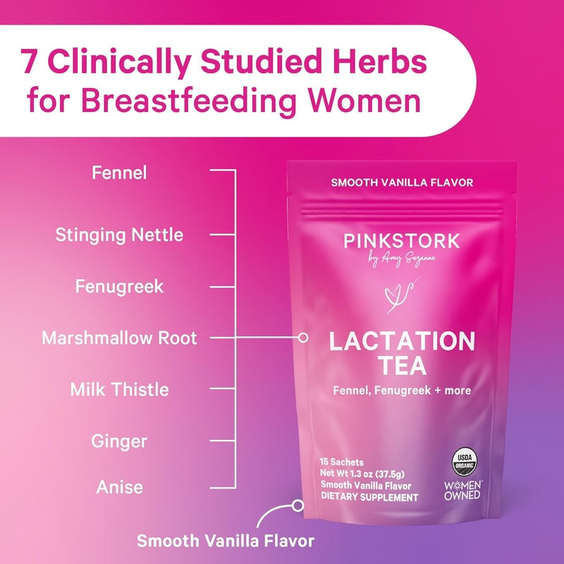 Pink Stork - Lactation Nursing Tea Smooth Vanilla 15 Sachet(S) - Image 3
