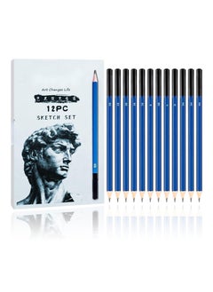 Y&D 12 Pcs Charcoal Pencils for Drawing, Graphite Sketching Kit, 4H, 3H, 2H, H, F, HB, B, 2B, 3B, 4B, 5B, 6B, Artist Beginners & Pro Artists, Professional Sketch Set  - Image 1