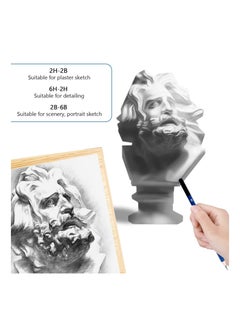 Y&D 12 Pcs Charcoal Pencils for Drawing, Graphite Sketching Kit, 4H, 3H, 2H, H, F, HB, B, 2B, 3B, 4B, 5B, 6B, Artist Beginners & Pro Artists, Professional Sketch Set  - Image 4