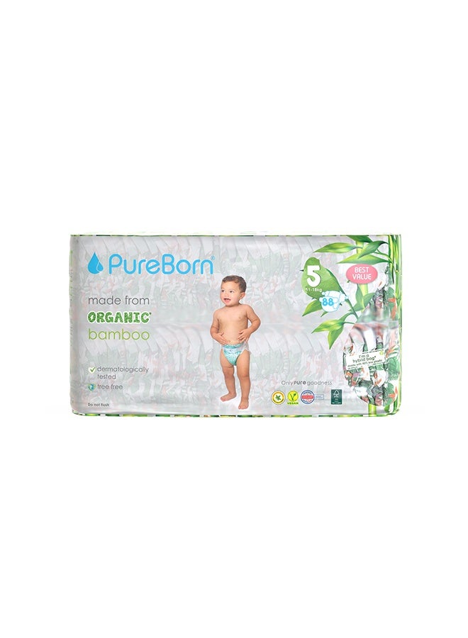 PureBorn Organic Bamboo Size 5 Diapers 11-18 Kg - Image 2