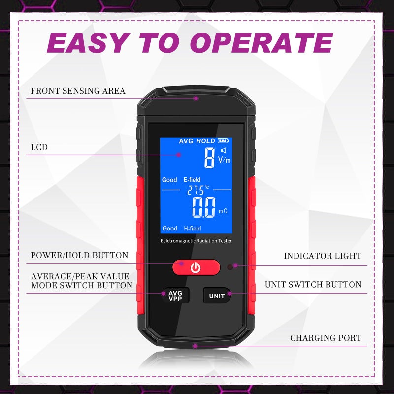 Dunzy 8 Pcs Ghost Hunting Equipment Kit, Include 1 Emf Meter 1 Spirit Ghost Hunting Research Case 1 Voice Recorders 1 Flashlight 1 Speaker 2 Motion Light up Cat Balls and 1 Fm Radio(Emf Meter 4) - Image 3