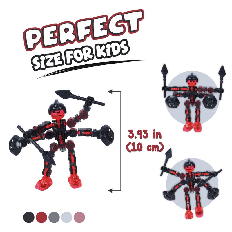 Zing Klikbot Galaxy Pack, Set of 3 Poseable Action Figures with Weapons, Includes 1 Hero (Ice), 1 Villain (Maze) and 1 Guardian (Scorpion), Stop Motion Animation Figure, Great for Kids Ages 6 and Up - Image 3