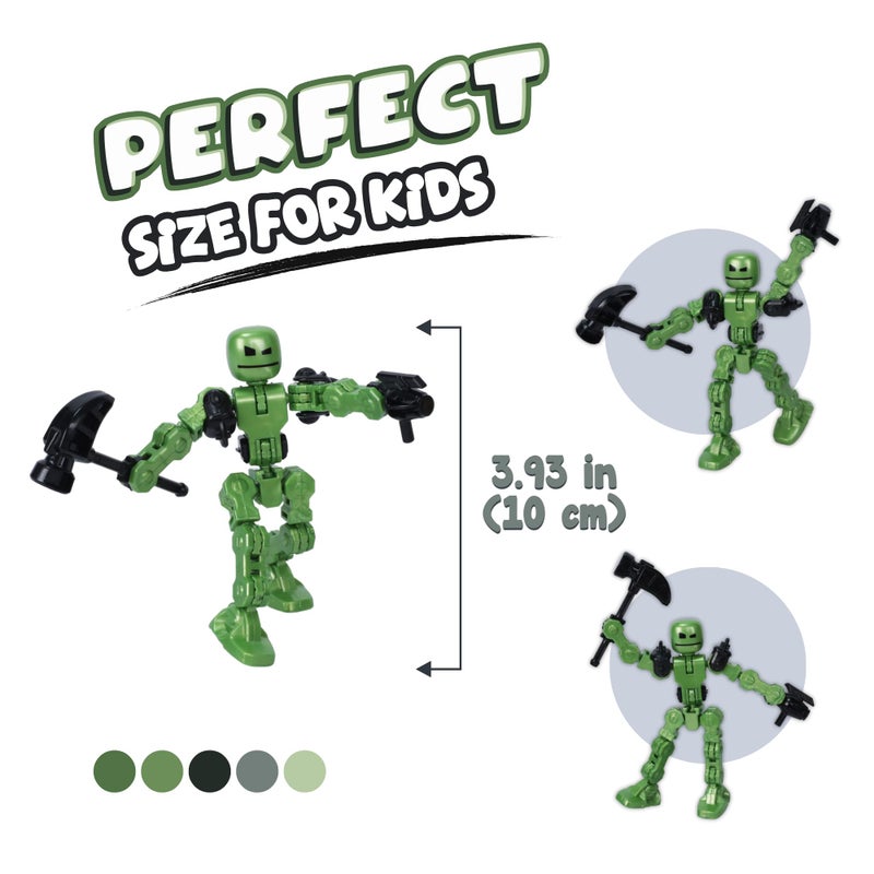 Zing Klikbot Galaxy Pack, Set of 3 Poseable Action Figures with Weapons, Includes 1 Hero (Ice), 1 Villain (Maze) and 1 Guardian (Scorpion), Stop Motion Animation Figure, Great for Kids Ages 6 and Up - Image 5