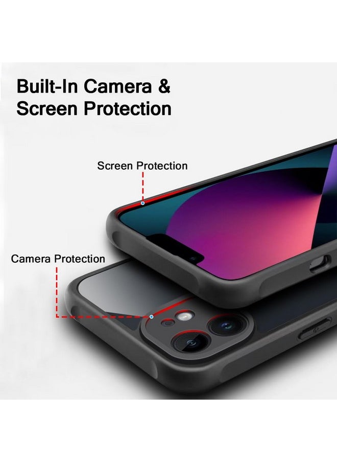 ذا جيفت كارت غطاء خلفي شفاف غير لامع من TheGiftKart لهاتف iPhone 12 | تصميم مقاوم للصدمات | وحدة حماية للكاميرا | غطاء خلفي صلب لهاتف iPhone 12 (PC & TPU، أسود لامع)  - Image 4