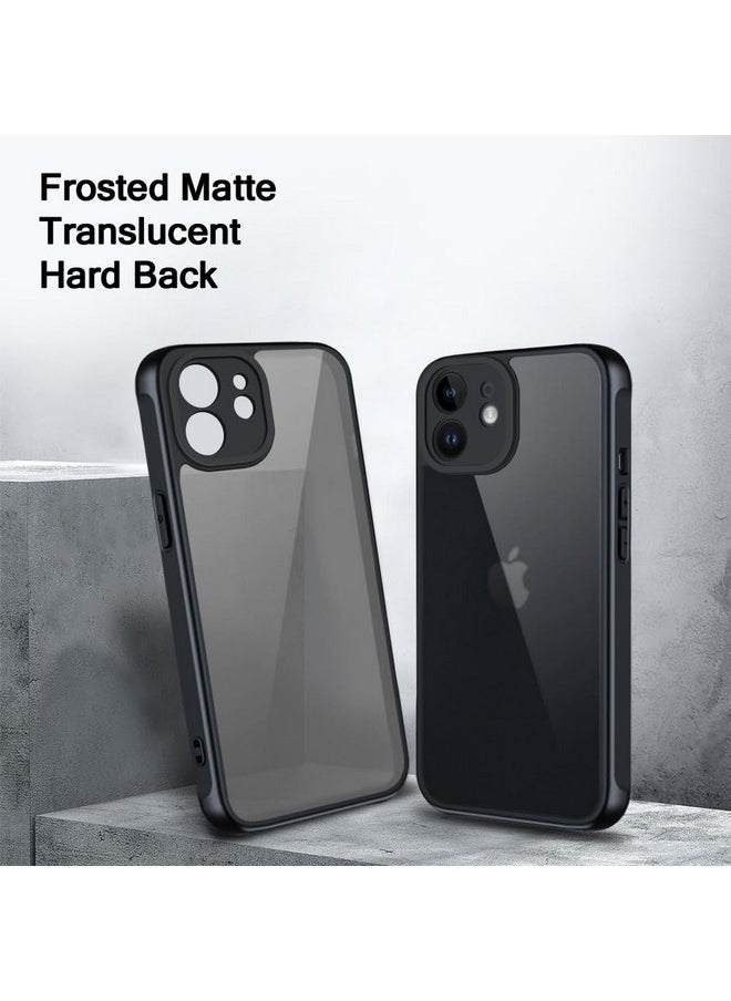 ذا جيفت كارت غطاء خلفي شفاف غير لامع من TheGiftKart لهاتف iPhone 12 | تصميم مقاوم للصدمات | وحدة حماية للكاميرا | غطاء خلفي صلب لهاتف iPhone 12 (PC & TPU، أسود لامع)  - Image 3