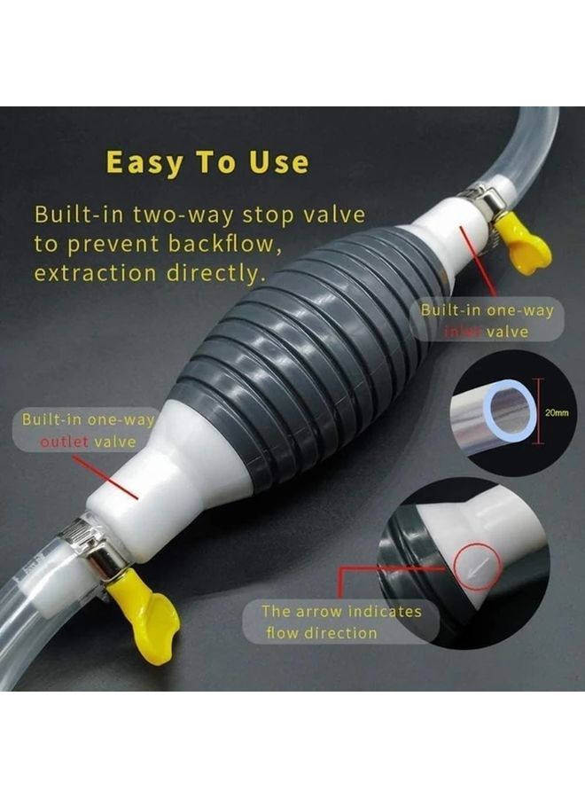 Yellow Hand Crank Fuel Transfer Pump With 1 Meter Hose And Nozzle Clamps - Image 5