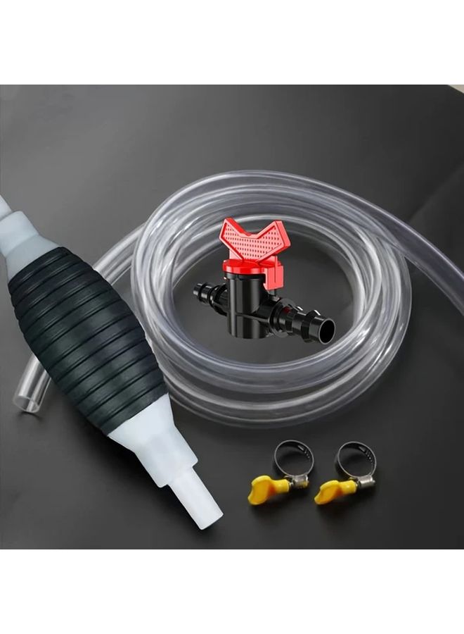 Yellow Hand Crank Fuel Transfer Pump With 1 Meter Hose And Nozzle Clamps - Image 2