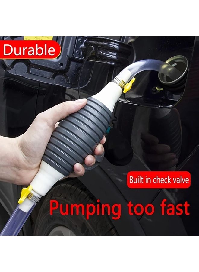Yellow Hand Crank Fuel Transfer Pump With 1 Meter Hose And Nozzle Clamps - Image 4