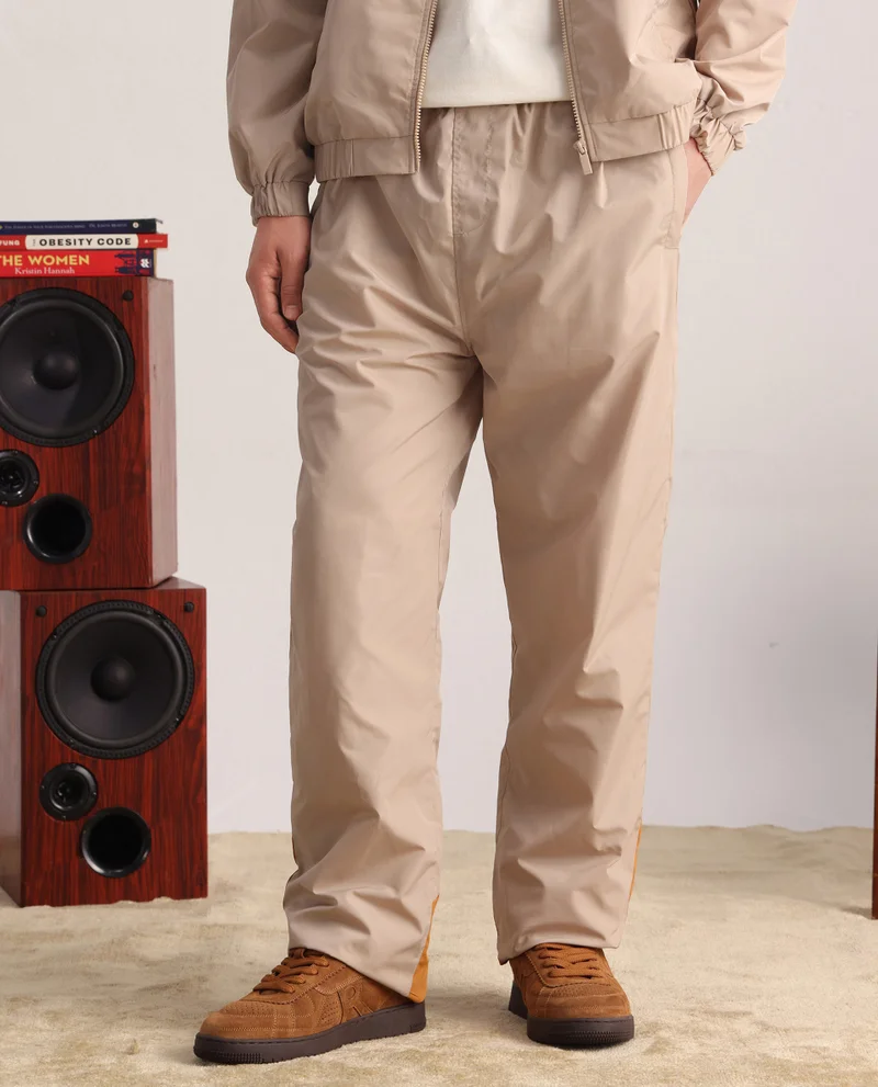 Rare Rabbit Men's Cut And Sew Regular Fit Trackpant