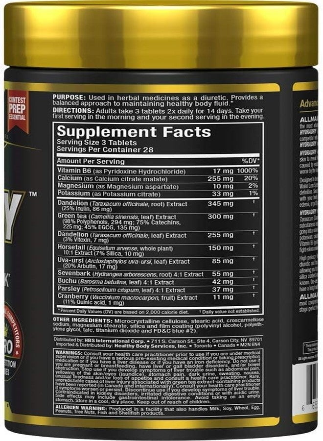 ALLMAX HYDRADRY - 84 Tablets - 14-Day Pre-Contest Formula - Eliminates Subcutaneous Water for a Stage-Perfect Look - 28 Servings - Image 4
