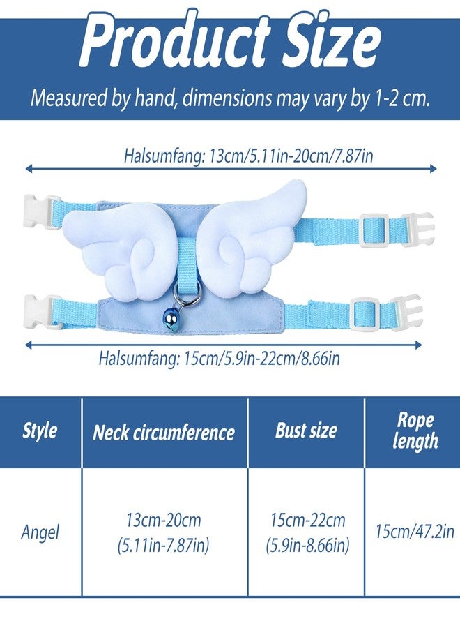 YBEATY Ferret Harness and Leash Set Small Animals Vest Harness Soft-Harness Leash Vest Set with Bell Guinea Pig Clothes for Baby Ferret Rats Hamster Teacup Chihuahua Mouse Small Pet(Blue) - Image 2