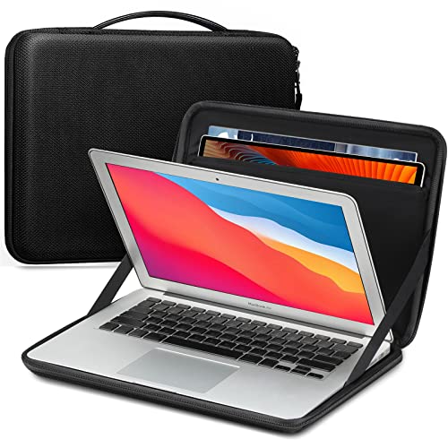 FINPAC Hard Laptop and Tablet Sleeve Case for 13.6-inch MacBook Air M4 A3241 2025 M3 A3113 2024, 14-inch MacBook Pro M5/M4/M3 2025-2021, Laptop 13", Surface Pro 12", iPad, Shockproof Briefcase, Black - Image 1