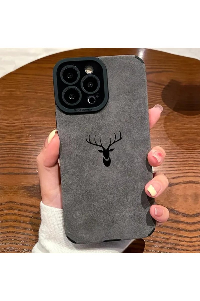 iPhone XS MAX Cover, Deer Head Phone Smooth texture Case For iPhone XS MAX, Black / Grey Color - Image 1