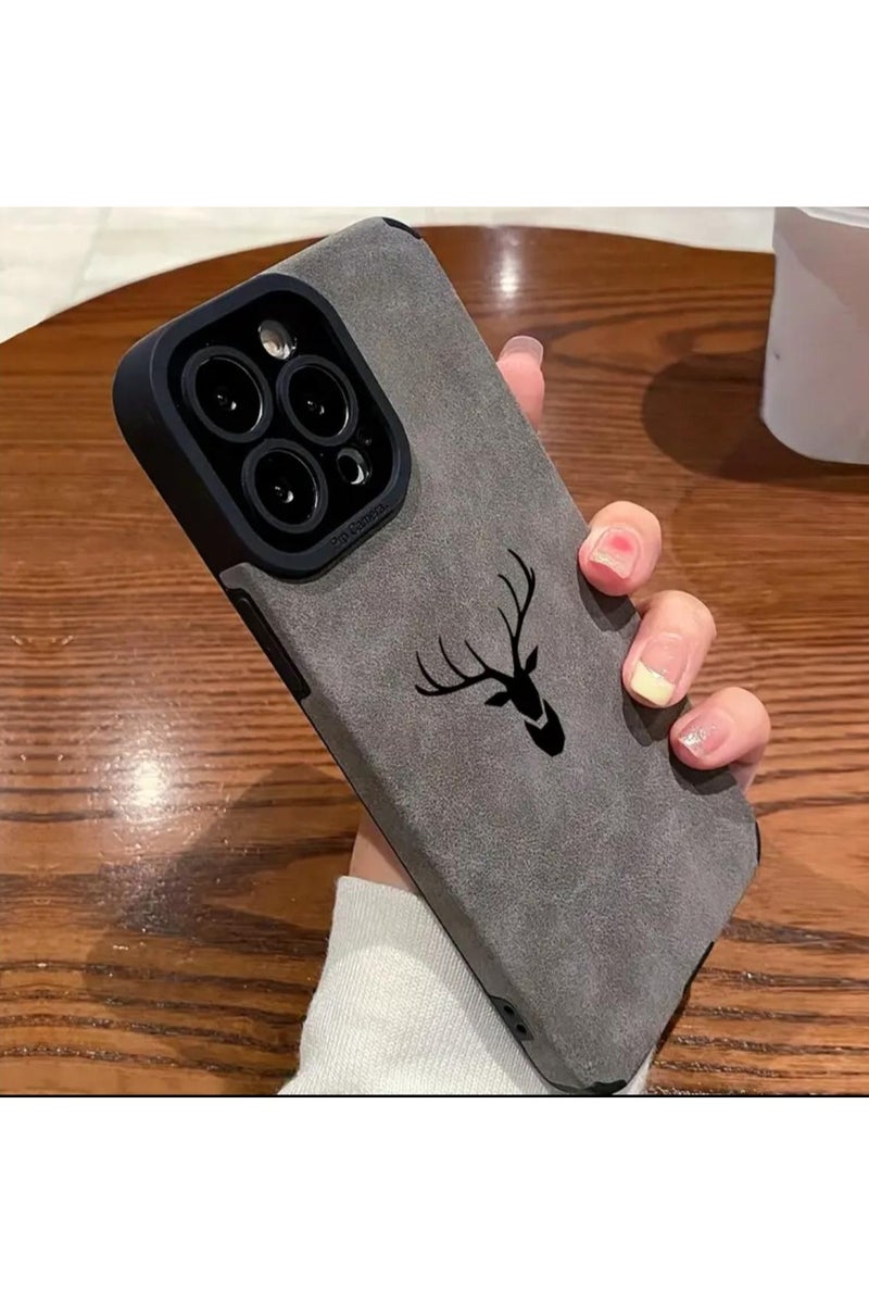 iPhone XS MAX Cover, Deer Head Phone Smooth texture Case For iPhone XS MAX, Black / Grey Color - Image 2