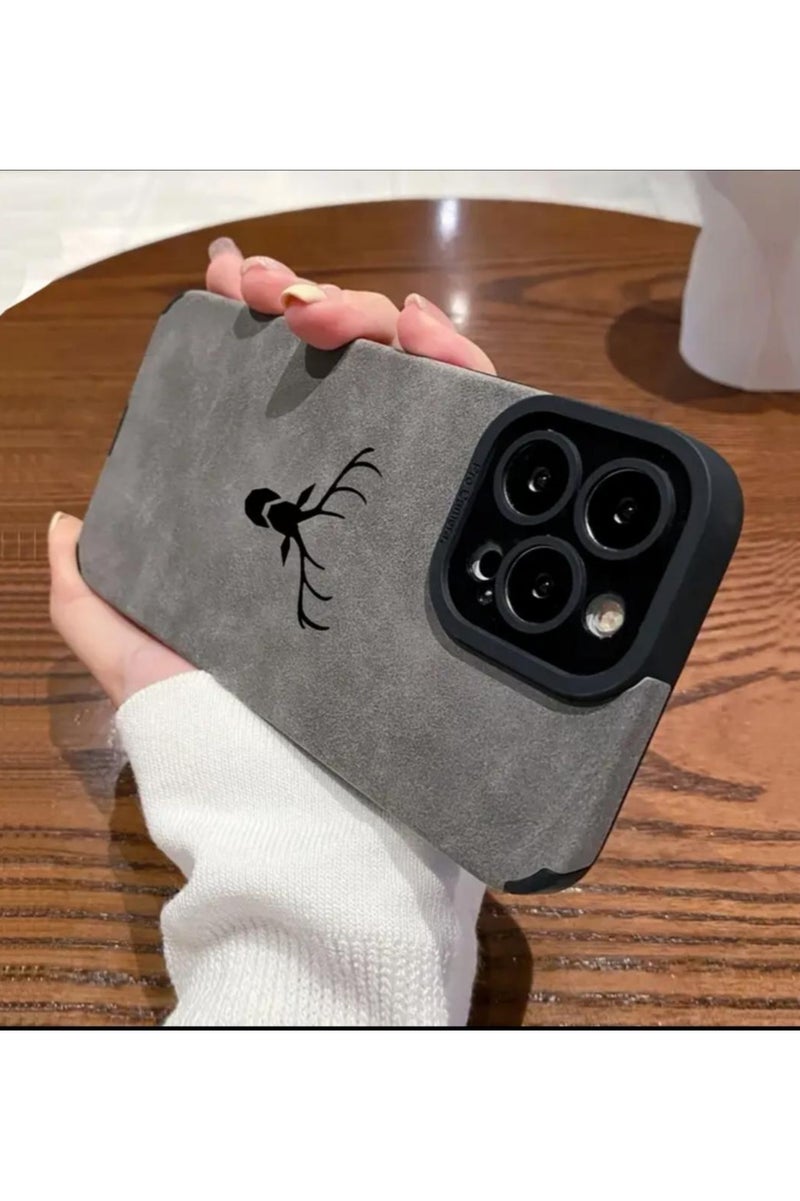 iPhone XS MAX Cover, Deer Head Phone Smooth texture Case For iPhone XS MAX, Black / Grey Color - Image 3