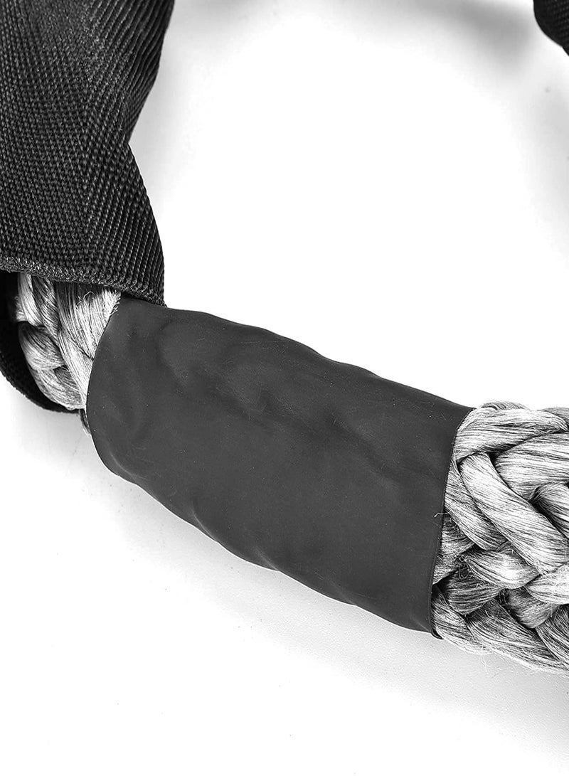 Generic Synthetic Soft Shackle Recovery, 7/16 in x 22 in (38,000 LBS Breaking Strength) Shackle Rope with Extra Sleeve and Gloves for SUV ATV Truck Jeep Off-Road Rescue (Grey, 2 Pack) - Image 2