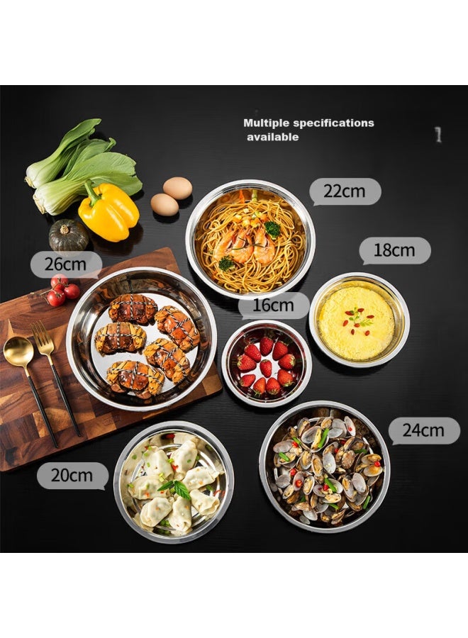 MAX COOK Meichun Thickened 304 Stainless Steel Plate Dish, Bowl And Plate 22cm Mcwapd22, Widened And Deepened, Drop-resistant - Image 5