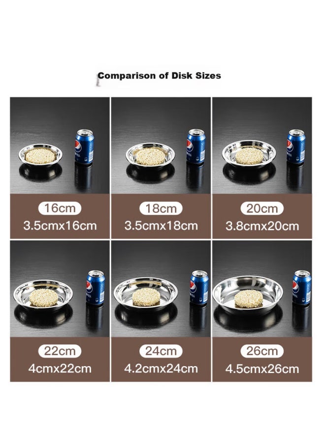 MAX COOK Meichun Thickened 304 Stainless Steel Plate Dish, Bowl And Plate 22cm Mcwapd22, Widened And Deepened, Drop-resistant - Image 3