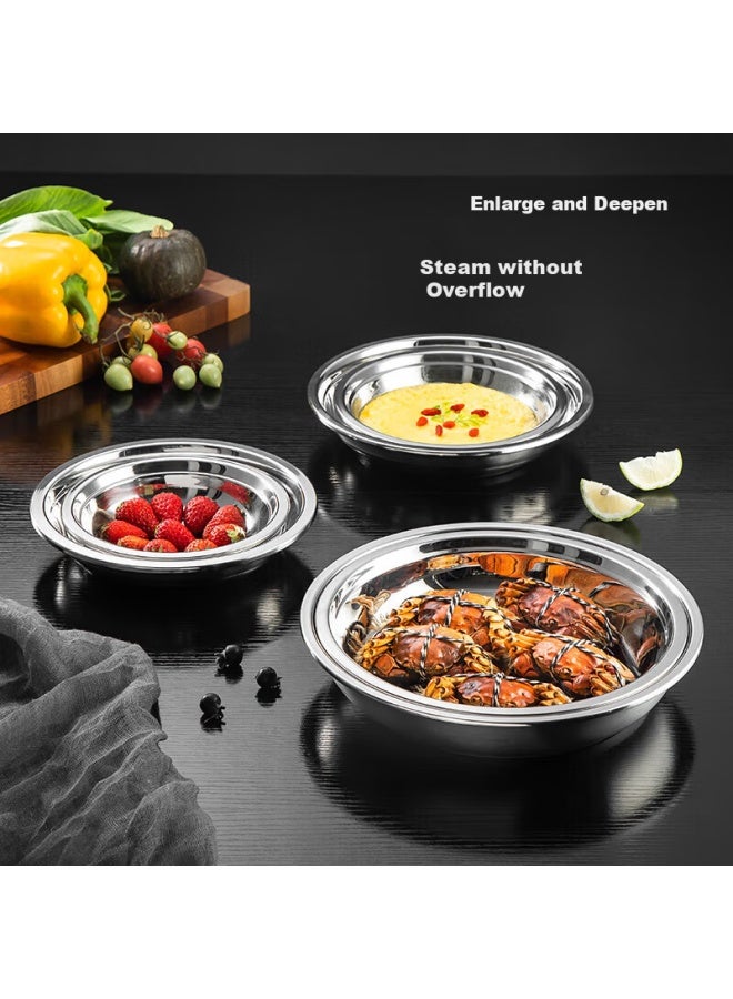 MAX COOK Meichun Thickened 304 Stainless Steel Plate Dish, Bowl And Plate 22cm Mcwapd22, Widened And Deepened, Drop-resistant - Image 2