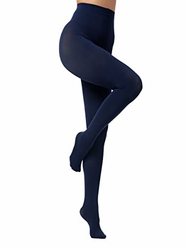 EVERSWE Women's 80 Den Soft Opaque Tights, Women's Tights (S/M, Navy) - Image 2