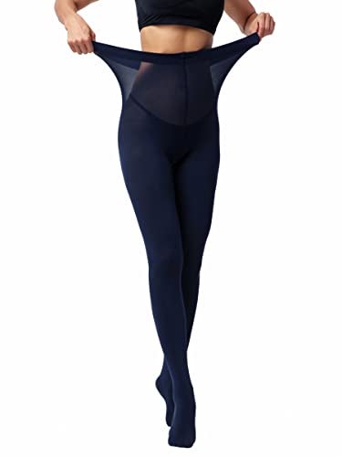 EVERSWE Women's 80 Den Soft Opaque Tights, Women's Tights (S/M, Navy) - Image 4