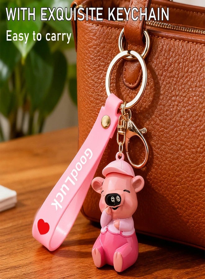 XQBBIDM Double Jet Flame Torch Lighter, Creative Cute Pig Shape Cool Lighter with Portable Lanyard,Butane Refillable and Adjustable Flame Windproof Lighters for Friends Gifts Odoor (Without Butane)-Pink - Image 4