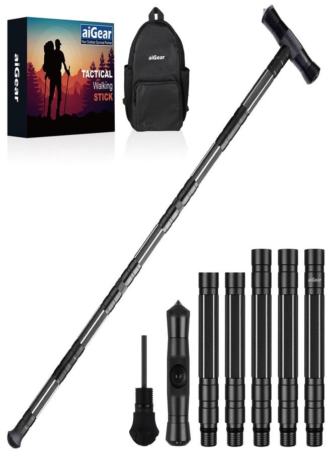 aiGear Premium Walking Hiking Stick CNC Machined Outdoor Trekking Poles Color Black(G2647) - Image 1