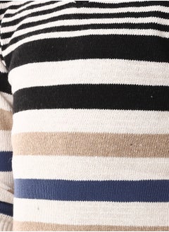 Andora V-Neck Slip On Boys Pullover_Black & Beige  - Image 5