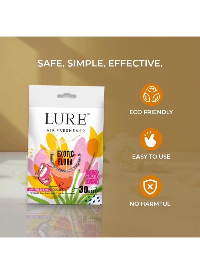 لور معطر جو LURE جل للجيب للحمامات والمراحيض والمنازل | حماية من الجراثيم | يدوم حتى ٣٠ يومًا - برائحة الزهور الغريبة، ١٠ غرام (عبوة من ٣ قطع) - Image 4