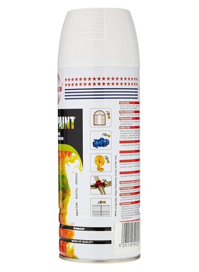 Asmaco Spray Paint  White 400ml - Image 2