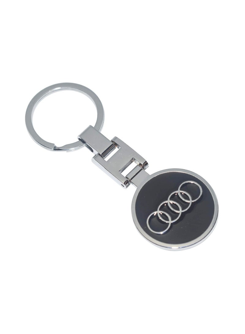 حلقة مفاتيح معدنية بشعار أودي من الفولاذ المقاوم للصدأ