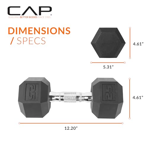 CAP Barbell 25 LB Coated Hex Dumbbell Weight, New Edition - Image 4